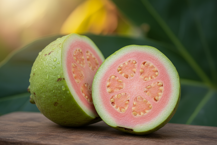 Guava with pretty background and up close